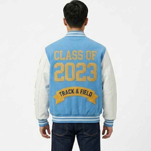 Chaqueta Varsity de Cuero Genuino para Hombre, Elegante, de Invierno, con Parche de Chenilla Bordado Personalizado, Chaqueta Bomber con Cierre, Fabricante - Product Image 5