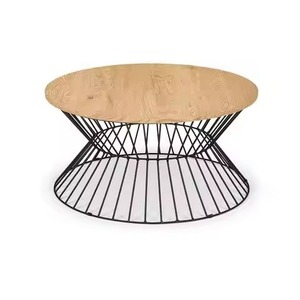 Factory Direct Chic Overlapping Fish Scale Metal Mesh Base Tinted <b>Glass</b> <b>Top</b> <b>Round</b> Coffee <b>Table</b> For Apartment Sitting Room <b>Table</b> - Product Image 3