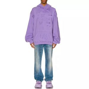 Sweat à capuche OEM à manches longues avec Logo imprimé kangourou pour homme - Product Image 4