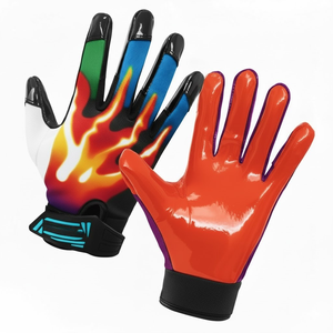 Guantes de Fútbol Americano Personalizados Premium, Palma con Agarre de Silicona Antideslizante, Protección para las Manos, Diseño Sublimado, Ligeros - Product Image 2