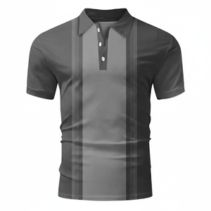 Premium 220g Washed Knitted 100% Cotton Plus Size Men's Solid Eco-Friendly Digital Printing <b>Button</b> Casual <b>Half</b> Sleeve <b>Shirt</b>-Soft - Product Image 1