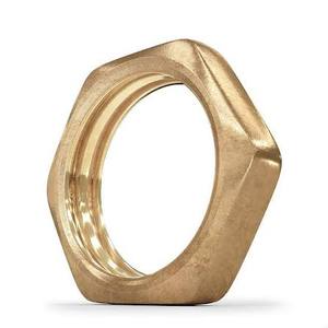 Brass hex nut Natural Finish CNC Machined Fully <b>Threaded</b> Right Hand 10mm Height Hex Head for Pipe Nipple - Product Image 2