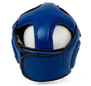 Protège-tête de boxe en cuir PU bleu avec aérations, casque de sport protecteur pour adultes unisexe - Product Image 6