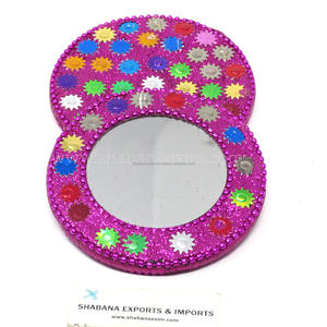 Miroir de poche à paillettes de qualité supérieure, petit miroir de voyage pour femmes, miroir de maquillage pour retouches. - Product Image 4