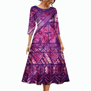 Vestidos Tapa Tradicionales Samoanos Polinesios con Estampado Tribal al por Mayor, Vestidos Personalizados para Mujer, Vestidos Sexys de Moda para Fiestas - Product Image 5