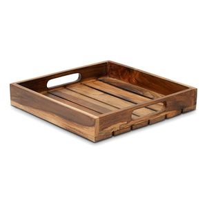 Solid Wooden Serving <b>Tray</b> With Handles For Breakfast Coffee <b>Tea</b> Snacks Restaurant Hotel Home Kitchen Use - Product Image 1