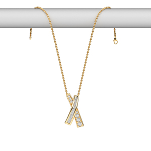 Collar con colgante de diamante natural de 14K moderno, diseño elegante de barras superpuestas con cadena, joyería fina minimalista y elegante, lujo para el día a día. - Product Image 4