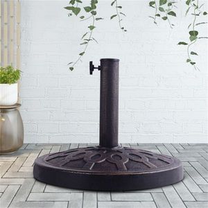 Base per Ombrellone da 18 Pollici in Bronzo Rinforzato, in Resina e Acciaio, con Stabilità di 30 libbre, Design Rotondo e Manopola Girevole per Hotel e Patii - Product Image 5