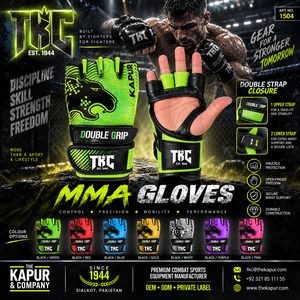 Guantes de MMA con Doble Correa de Cierre, Protección de Nudillos con Dedos Descubiertos, Soporte para Muñeca, Duraderos para Entrenamiento de Artes Marciales y Fitness - Product Image 1