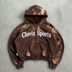 Sudadera con capucha deportiva informal Clovix para hombre, de mezcla de algodón suave, para invierno, con cremallera, oferta al por mayor, con pedrería - Product Image 6