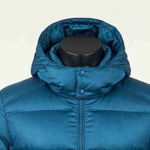 Veste matelassée à capuche pour homme, hiver, décontractée, coupe-vent, fermeture éclair, couleur unie, polyester, rembourrage en duvet, coupe classique - Product Image 6