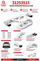 Lève-vitre arrière gauche de haute qualité, référence OE 31253515, pour Volvo S40 V50 C30 C70 2004-2013, pièces automobiles