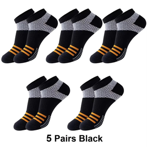Ankle <b>Socks</b> Gray Black Geometric Pattern Breathable Knitted for Running Adults Summer Thin Fit - Product Image 4