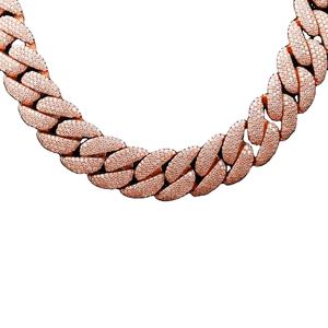 Moissanita de corte redondo de oro rosa, Diamante con tachuelas, Hip Hop, enlace cubano, joyería para el cuerpo, estilo de lujo para fiesta o compromiso - Product Image 3