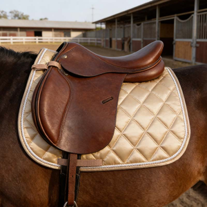 <b>Equestrian</b> Supplier Custom Made Foam Filled Satin Horse Saddle Pads for -Cob-Full Size English Dressage - Product Image 3