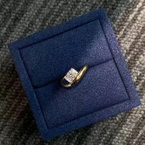 Trendy 1.50 CT Radiant Cut Cubic Zirconia Diamond <b>Solitaire</b> Engagement <b>Ring</b> Curved Wedding Band 925 Sterling <b>Silver</b> Party Gift - Product Image 5