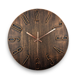 Reloj de Pared Silencioso, Sin Tictac, Preciso, Estilo Moderno, Decorativo para Hogar, Oficina, Escuela, Cocina, Dormitorio, Sala de Estar (Marrón) - Product Image 1