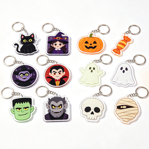 Llaveros acrílicos de Halloween al por mayor, 100 unidades, recuerdos de fiesta para niños - Product Image 1