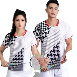 <b>Badminton</b> T-shirt for Men Women 2024 Quick Print Stripe in Volleyball Table Tennis Shirts Couple Pairs - Product Image 1
