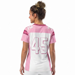 เสื้อเจอร์ซีย์อเมริกันฟุตบอลสำหรับผู้หญิง เสื้อเจอร์ซีย์อเมริกันฟุตบอลคอวีสำหรับผู้หญิง เสื้อเจอร์ซีย์อเมริกันฟุตบอลแขนสั้นสำหรับผู้หญิง - Product Image 2