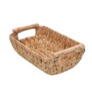 Vintage Water Hyacinth Storage Large <b>Wicker</b> <b>Baskets</b> Built-In Handles <b>Laundry</b> Room Home Hotel Decoration Flower Pots Planters - Product Image 1