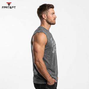 Custom Logo Polyester Knit <b>Tank</b> <b>Top</b> Summer Sporty Style Breathable Quick Dry Anti-Pilling <b>Loose</b> Design Sleeveless Vest - Product Image 3