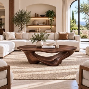 Table basse en bois solide avec la taille adaptée aux besoins du client par conception unique avec le bas quantité minimale de commande table de décor de meubles à la maison-fournisseur du Vietnam - Product Image 3