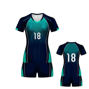 Ensemble d'uniformes de volley-ball d'été personnalisés unisexes pour adultes, sublimés, 100 % polyester, maillot respirant en maille, short à taille élastique, col en V - Product Image 3