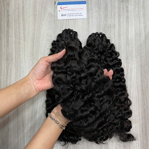 ผมต่อทำจากผ้าสีธรรมชาติเป็นลอนแบบชาวพม่าพร้อมส่งผมดิบจากเวียดนาม - Product Image 1