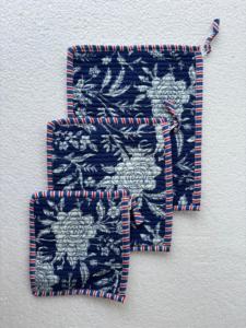 Pochette matelassée imprimée au bloc de qualité supérieure, sac de maquillage artisanal, trousse de voyage pour organisateur, grande capacité, cadeau écoresponsable - Product Image 2