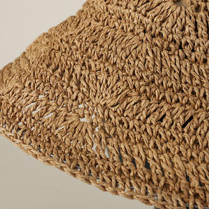 Sombrero de Pescador de Ala Ancha con Lazo, Tejido a Mano, de Poliéster/Algodón para Mujer, Plegable, para Playa, Deportes, Vacaciones y Viajes de Verano - Product Image 5