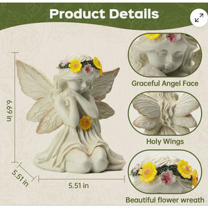 Estatua de Ángel Solar para Jardín con Luces LED, Clasificación IP65, Alimentada por Batería, Resistente al Agua - Product Image 6