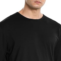 Kaos Lengan Panjang Pria Musim Dingin Baru 100% Katun Ramah Lingkungan Cepat Kering Anti-Pilling Kerah Bulat Regular Fit Solid Custom