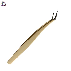 Ensemble de pinces à cils Ryzer Studio Precision Durable en acier inoxydable, 1 pièce, pointe incurvée et pointue, extensions de cils, outils de maquillage beauté - Product Image 3