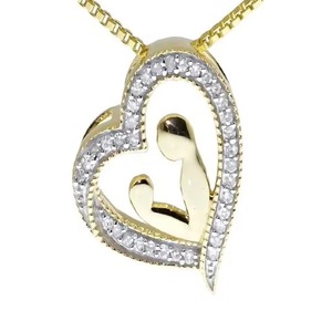 Colgante en Forma de Corazón con Piedras de Moissanita, Chapado en Oro de 18K, Estilo Romántico, Joyería para Mujer, Regalo, Colgante de Diseño Bicolor - Product Image 6