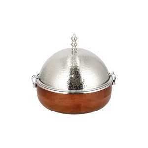 Olla térmica de acero inoxidable tipo panal con tapa transparente y asa, calentador de alimentos de doble pared para buffet - Product Image 3