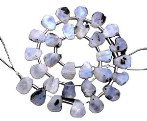 29 pièces pierre de lune arc-en-ciel naturelle non traitée brute bleue pierre précieuse Flashy de qualité supérieure 1 brin faisant des bijoux - Product Image 1