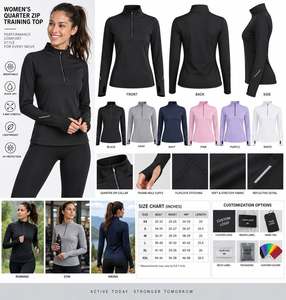 Women's Black Long Sleeve High Neck <b>Zipper</b> <b>Top</b> With Reflective Stripes Fitted Style M - Product Image 6