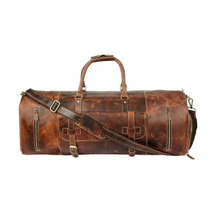 Nouveau Sac de Voyage de Luxe en Cuir Véritable Haute Densité, Durable, Unisexe, pour Week-end, Gym, Rangement, Extérieur, Vente en Gros - Product Image 1