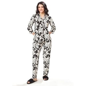 Conjunto de Pijama y Camisa de Manga Larga de Algodón con Estampado Floral para Mujer - Product Image 1
