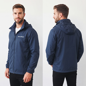 Chaqueta Cortavientos con Capucha para Hombre, 100% Nailon, Secado Rápido, Impermeable, con Logotipo Personalizado, Ideal para Senderismo y Camping - Product Image 4