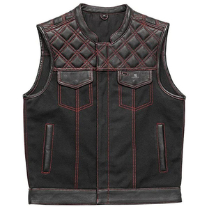 Men's Vintage <b>Leather</b> <b>Vest</b> Adults Wholesale OEM ODM Custom Sleeveless Motorcycle <b>Biker</b> Jacket Casual Outerwear - Product Image 5