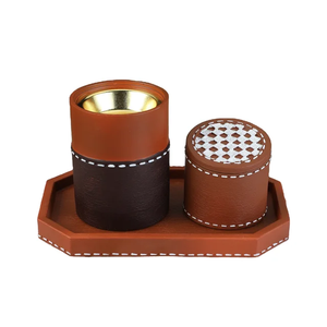 Ensemble brûleur de bakhoor LuxeArabia, porte-encens en bois et cuir artisanal de qualité supérieure avec plateau pour Oud, parfum et décoration d'intérieur de luxe - Product Image 4