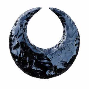 Escultura de Luna de Obsidiana Negra, Piedra Semipreciosa Pulida, Artesanía de 100 mm, Pieza de Arte Decorativa - Product Image 1