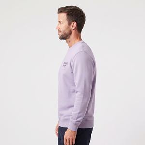 Pull à col rond en molleton de coton uni personnalisé avec logo pour homme, automne-hiver, sweat-shirt pour homme, haut de survêtement - Product Image 3