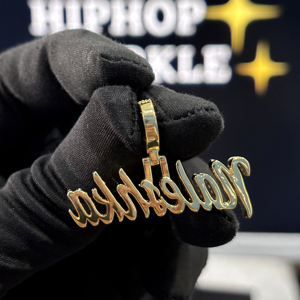 Collar Personalizado con Nombre, Estilo Hip Hop, Chapado en Rodio, Plata de Ley 925, con Incrustaciones de Moissanita VVS, para Hombre y Mujer - Product Image 4