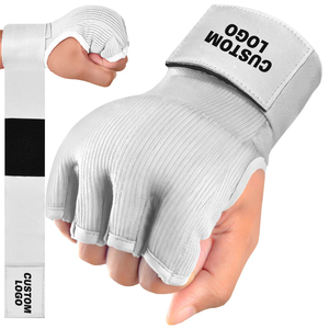 Enveloppes intérieures en gel de boxe professionnelles de couleur blanche, protection rembourrée des jointures, bande de poignet réglable, essentiels pour l'entraînement MMA - Product Image 1