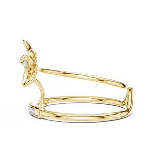 Anillo Minimalista de Oro Amarillo Sólido de 14k con Diamantes Cultivados en Laboratorio de Corte Redondo, Anillo de Boda Clásico, Regalo para Ella - Product Image 2