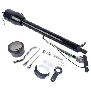 Black Painted 28\" Tilt Floor Shift Auto Steering Column Hot Rod Street Car Part No Key Black Paintable - Product Image 5