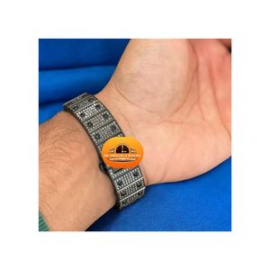 นาฬิกาข้อมือผู้ชายหรูหราแบบฮิปฮอป ประดับเพชรเต็มเรือน พร้อมกล่อง - Product Image 2